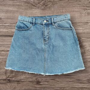 Brandy Melville John Galt Blue Denim A-line Mini Skirt